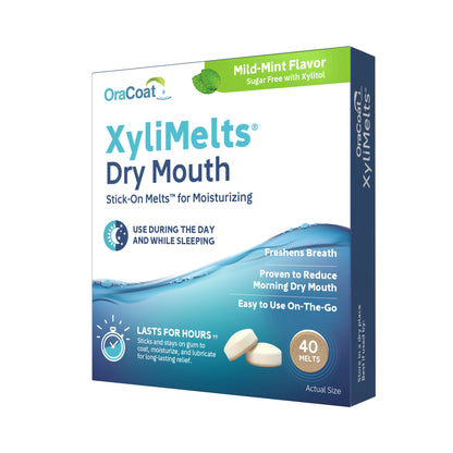 OraCoat XyliMelts Stick-On Melts for Moisturizing, Mild Mint, 40 ct.