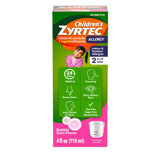 Children’s ZYRTEC® 24 HR Allergy Relief Syrup with Cetirizine HCl, 4 oz.