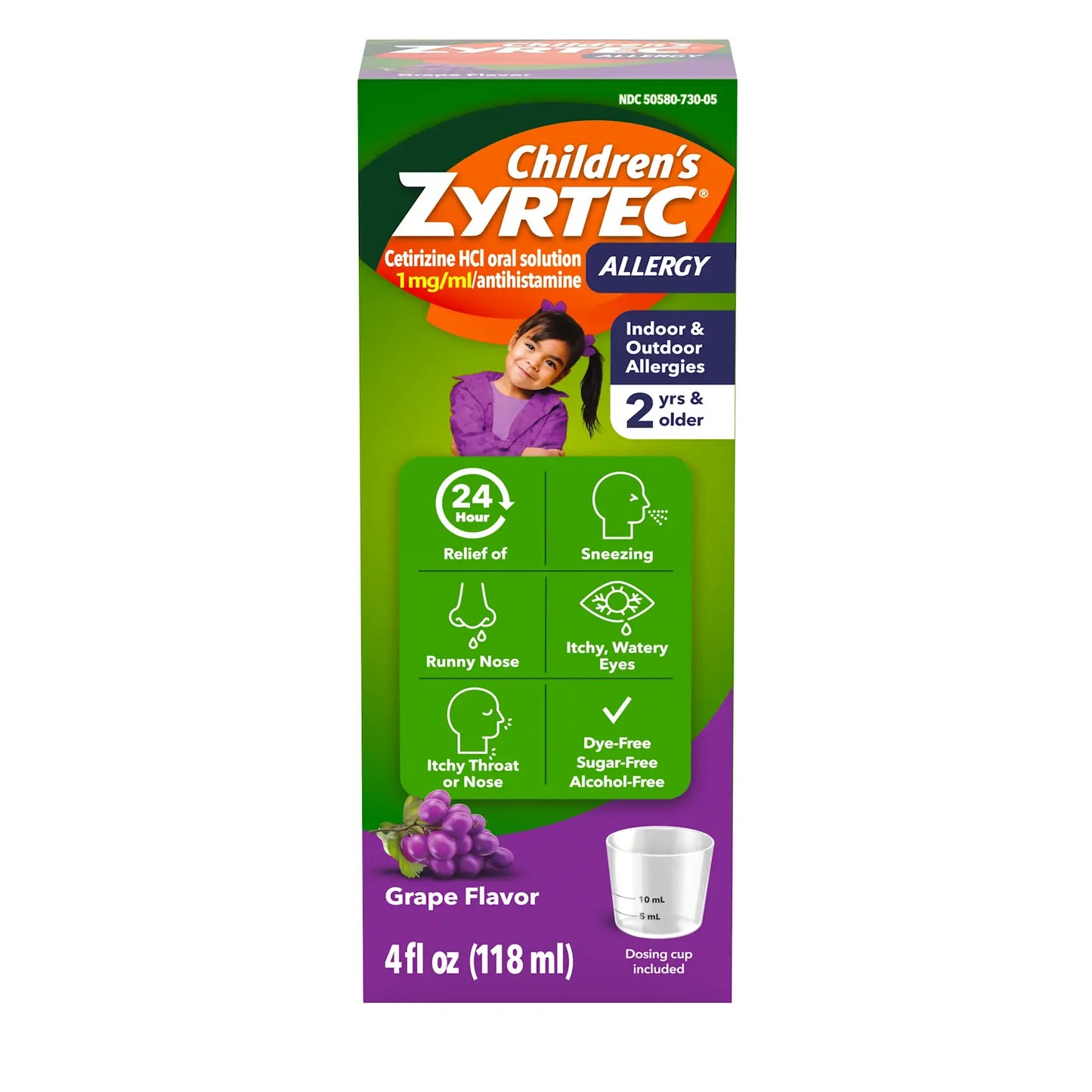 Children’s ZYRTEC® 24 HR Allergy Relief Syrup with Cetirizine HCl, 4 oz.