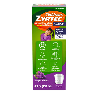 Children’s ZYRTEC® 24 HR Allergy Relief Syrup with Cetirizine HCl, 4 oz.