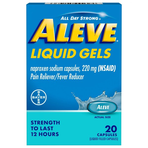 Aleve Liquid Gel Capsules for Pain Relief and Fever Reducer