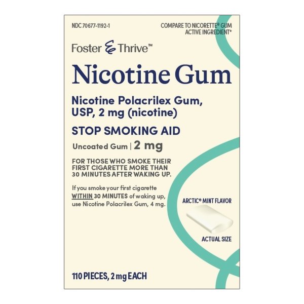 Foster & Thrive Nicotine Gum, Uncoated, Stop Smoking Aid