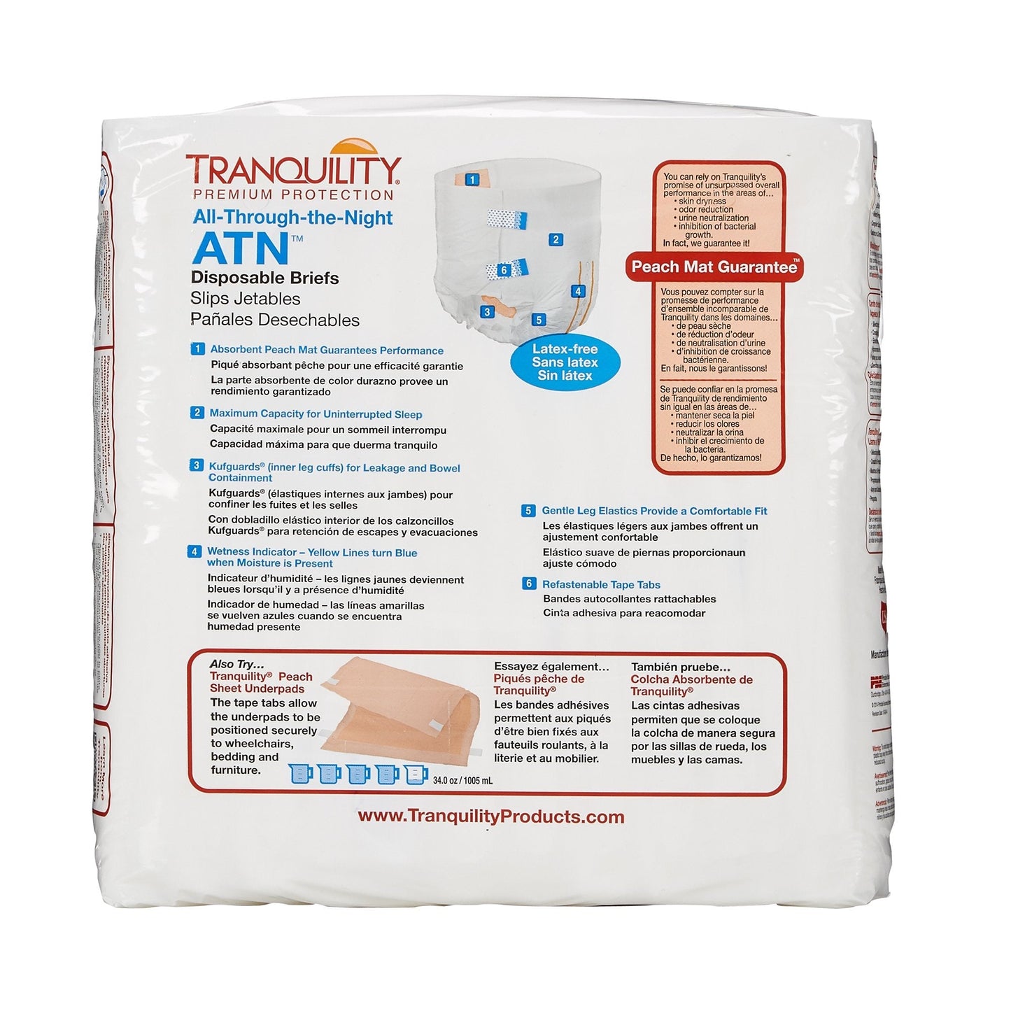 Tranquility® ATN Incontinence Brief, Large, 12 ct