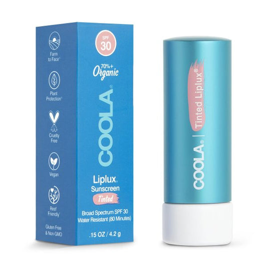 Coola Classic Liplux Tinted Lip Balm with Sunscreen, 0.15 oz.