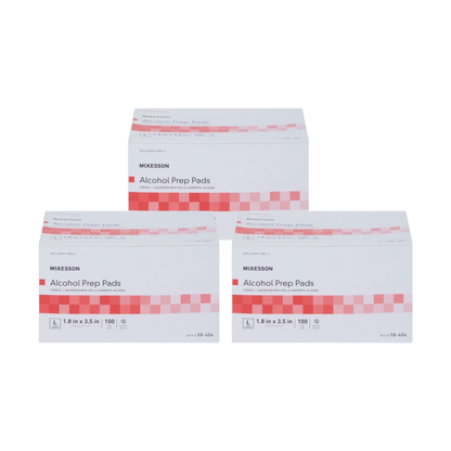 McKesson 70% Isopropyl Alcohol Prep Pad, 100 ct., 3 Pack