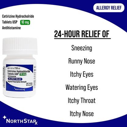 NorthStar Rx Cetirizine Antihistamine, 100 ct