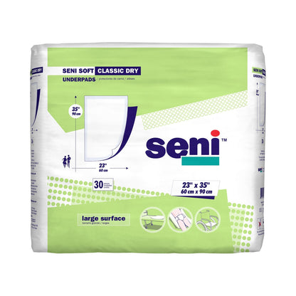 Seni® Soft Classic Dry Underpad, 23 x 35 Inch, 30 ct