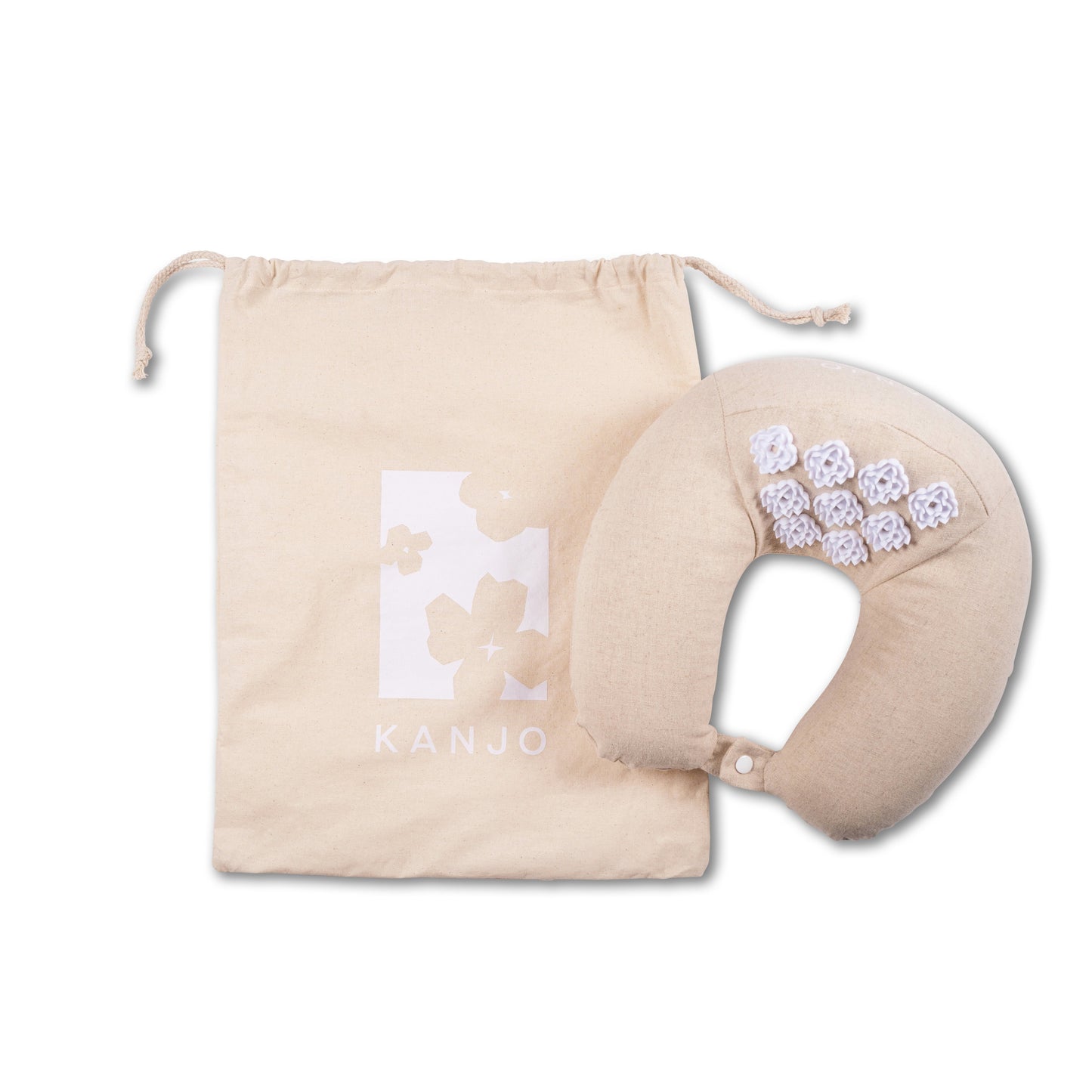 Kanjo Memory Foam Travel Acupressure Neck Pillow