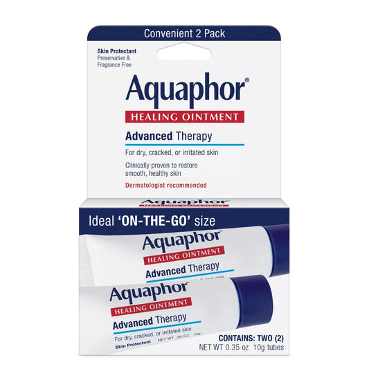 Aquaphor Healing Ointment Advanced Therapy Skin Protectant, Dry Skin Body Moisturizer, 0.35 oz, 2 pack