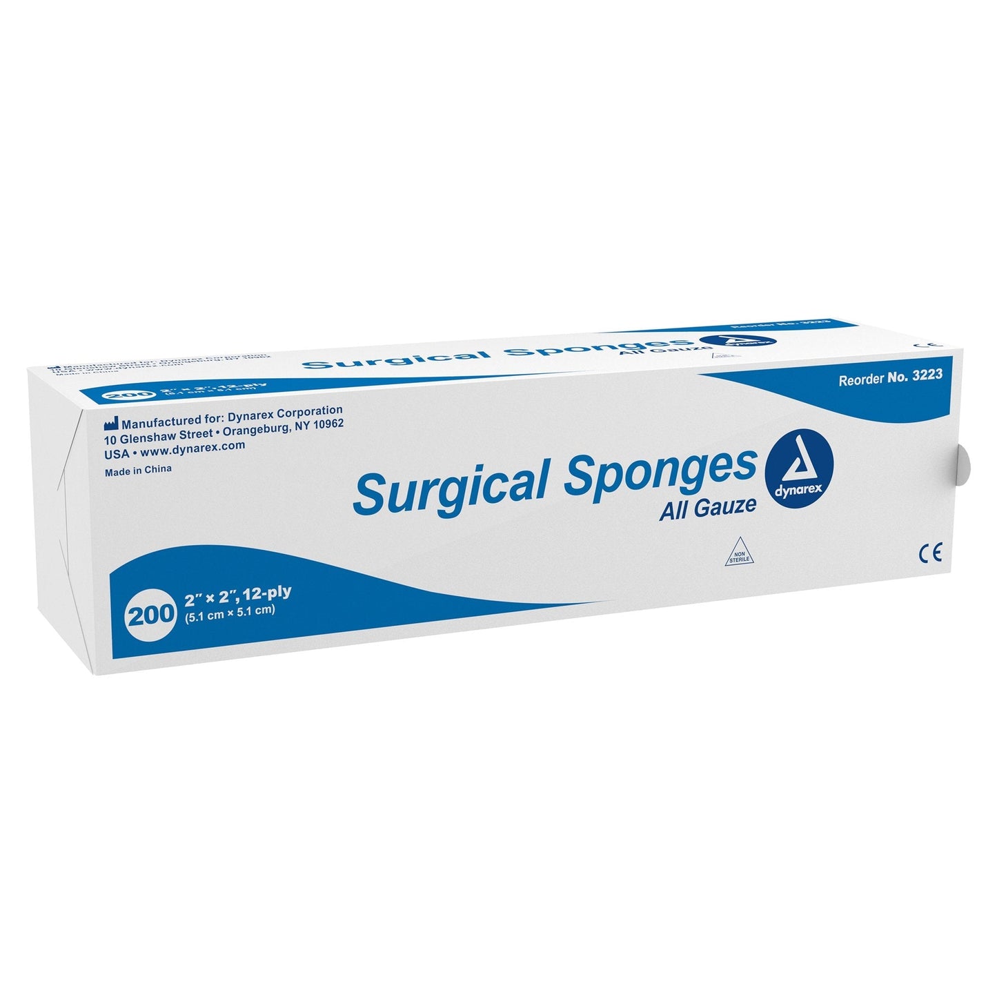 Dynarex® NonSterile Gauze Sponge, 2 x 2 Inch, 8000 ct