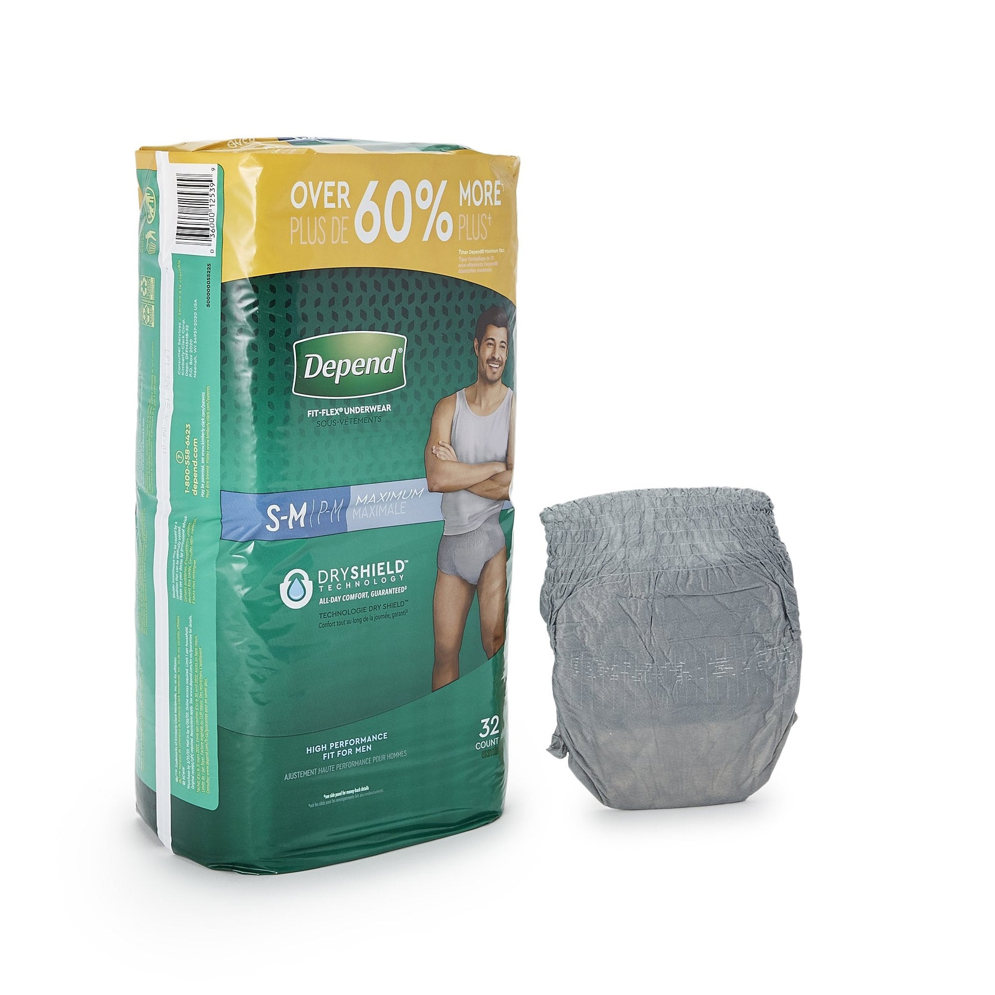 FSA-approved Depend FIT-FLEX Underwear Maximum for Men, Small