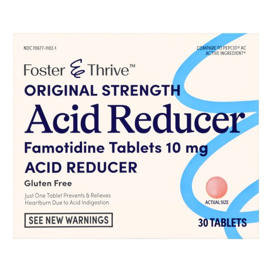 Foster & Thrive Famotidine Acid Reducer Tablets, 10 mg, 30 ct.