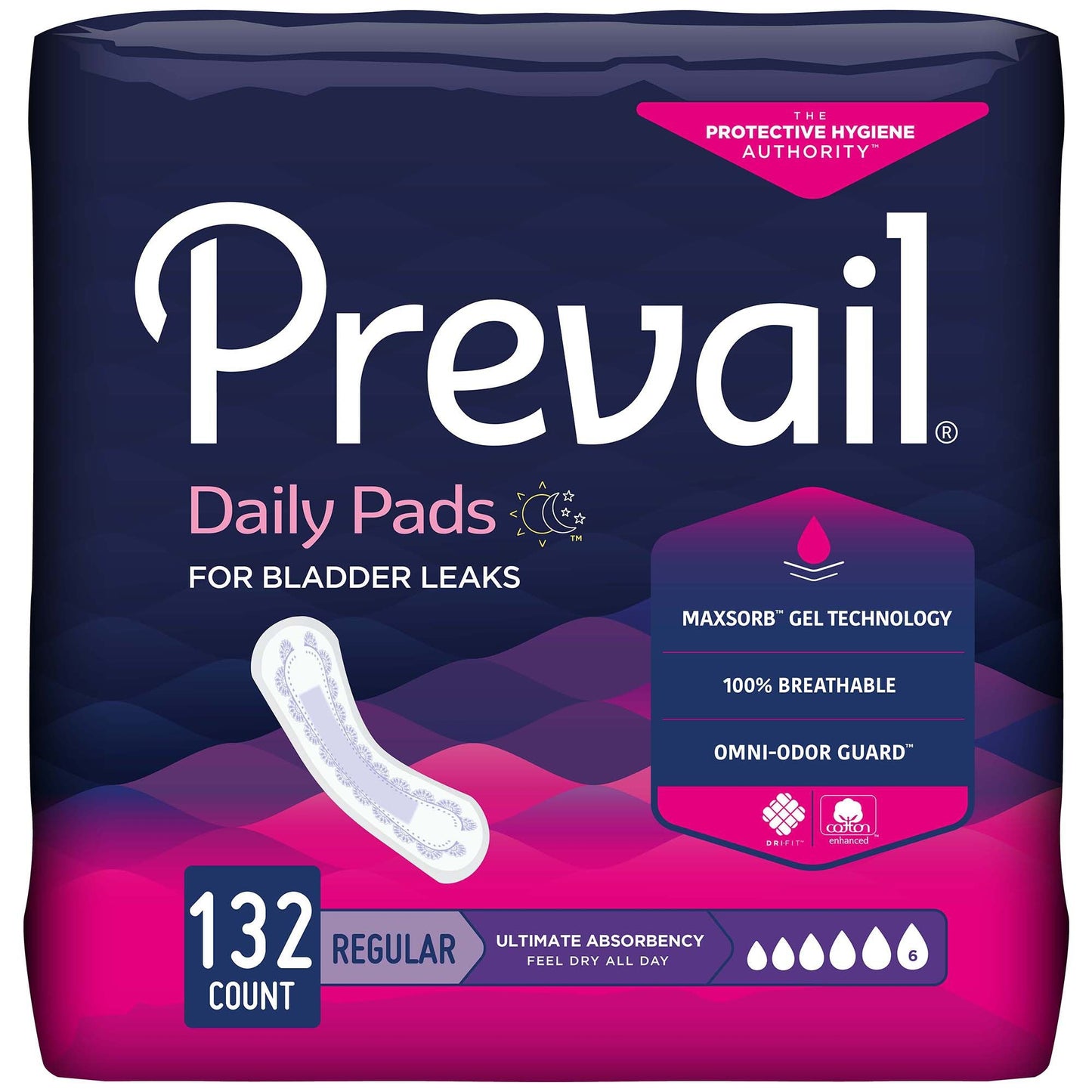 Prevail® Daily Pads Ultimate Bladder Control Pad, 16" Length