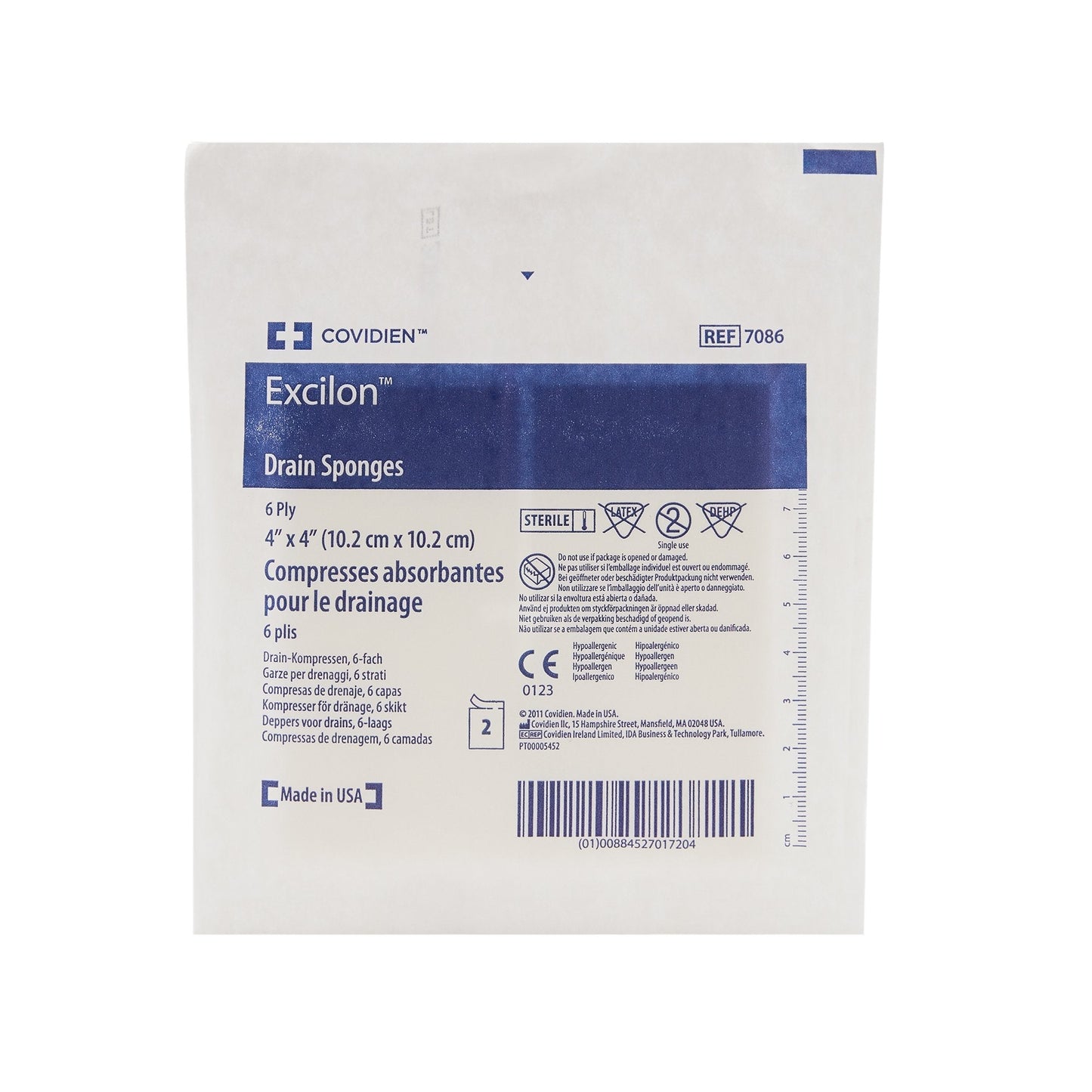 Excilon™ I.V. / Drain Split Dressing, 4 x 4 Inch, 2 ct