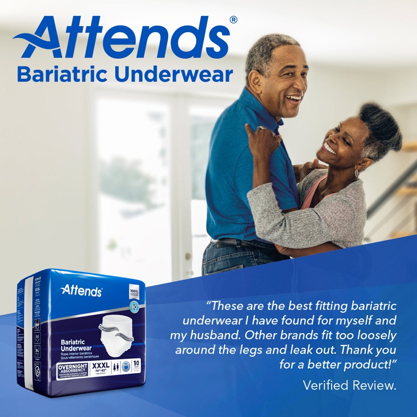 Attends® Absorbent Underwear, 3X-Large, 10 ct