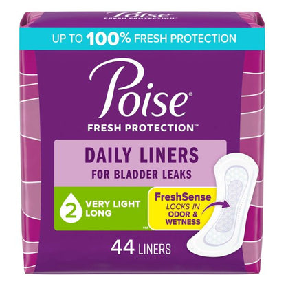 Poise Daily Panty Liners, Light Absorbency, 8.5 in Long Length