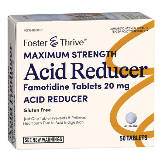 Foster & Thrive Famotidine Acid Reducer Tablets, 20 mg, 50 ct.