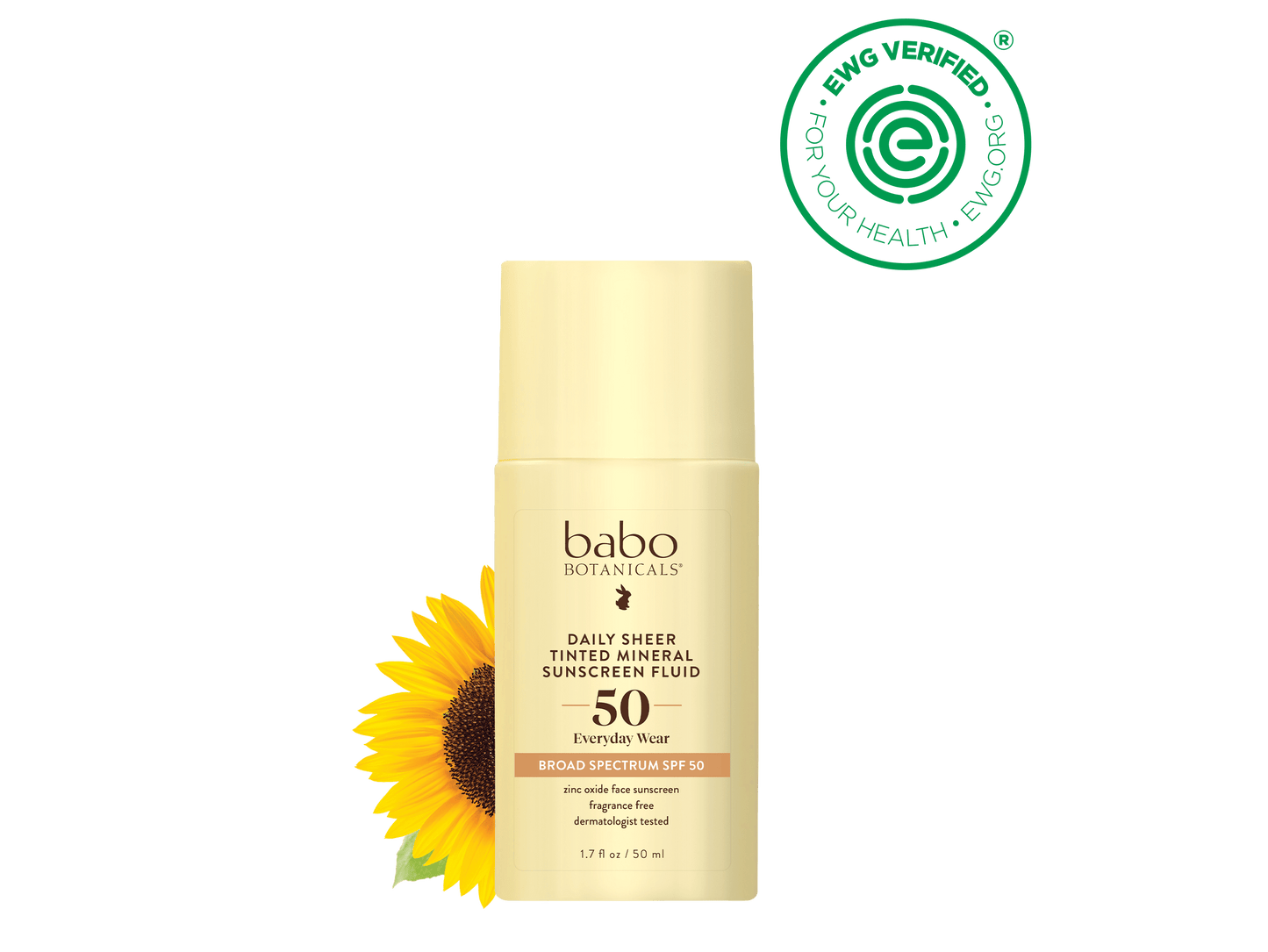 Babo Botanicals Daily Sheer Tinted Mineral SPF 50 Sunscreen Lotion, 1.7 oz.