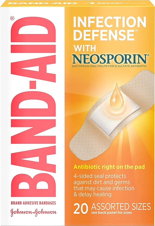 Band-Aid with Neosporin Adhesive Bandages, Assorted, 20 ct