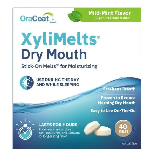 OraCoat XyliMelts Stick-On Melts for Moisturizing, Mild Mint