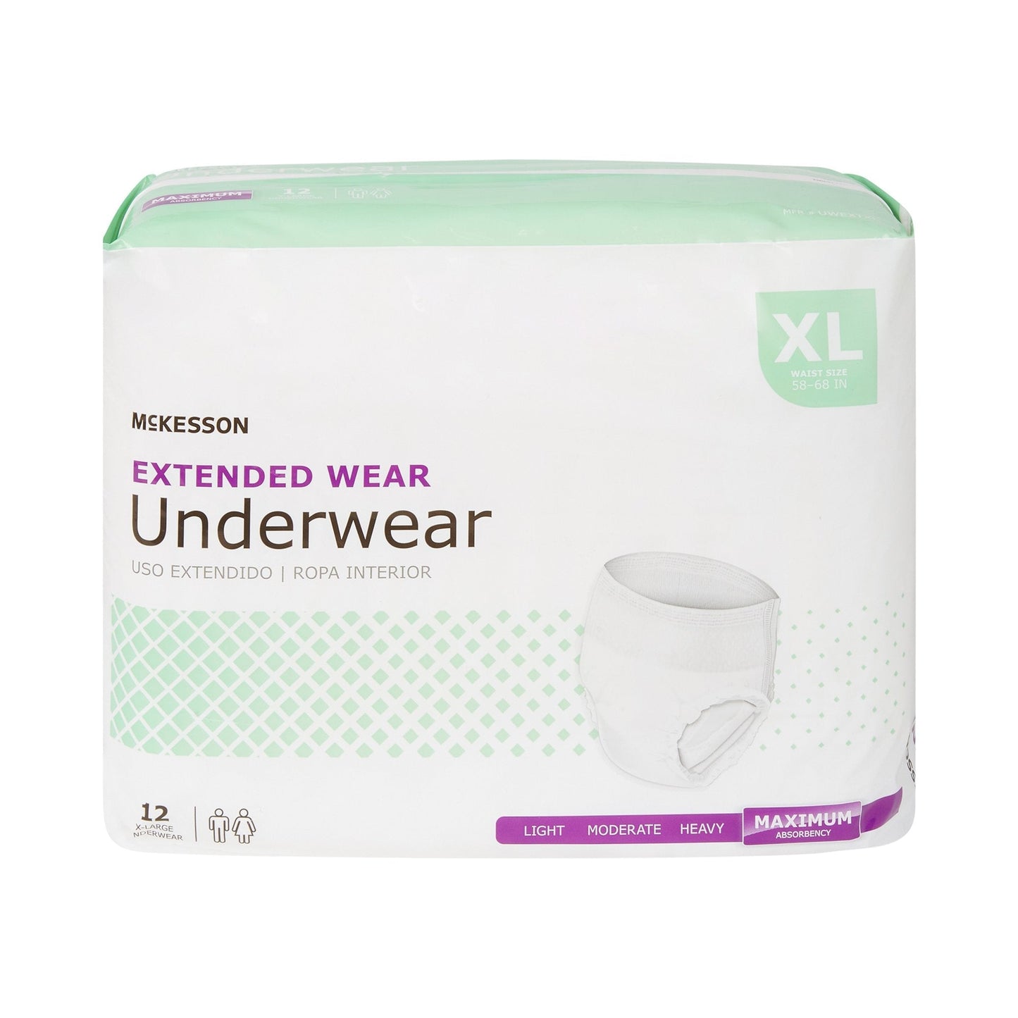 McKesson Extended Wear Maximum Absorbent Underwear, XL, 12 ct