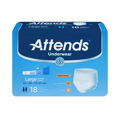 Attends® Adult Moderate Absorbent Underwear, Large, White