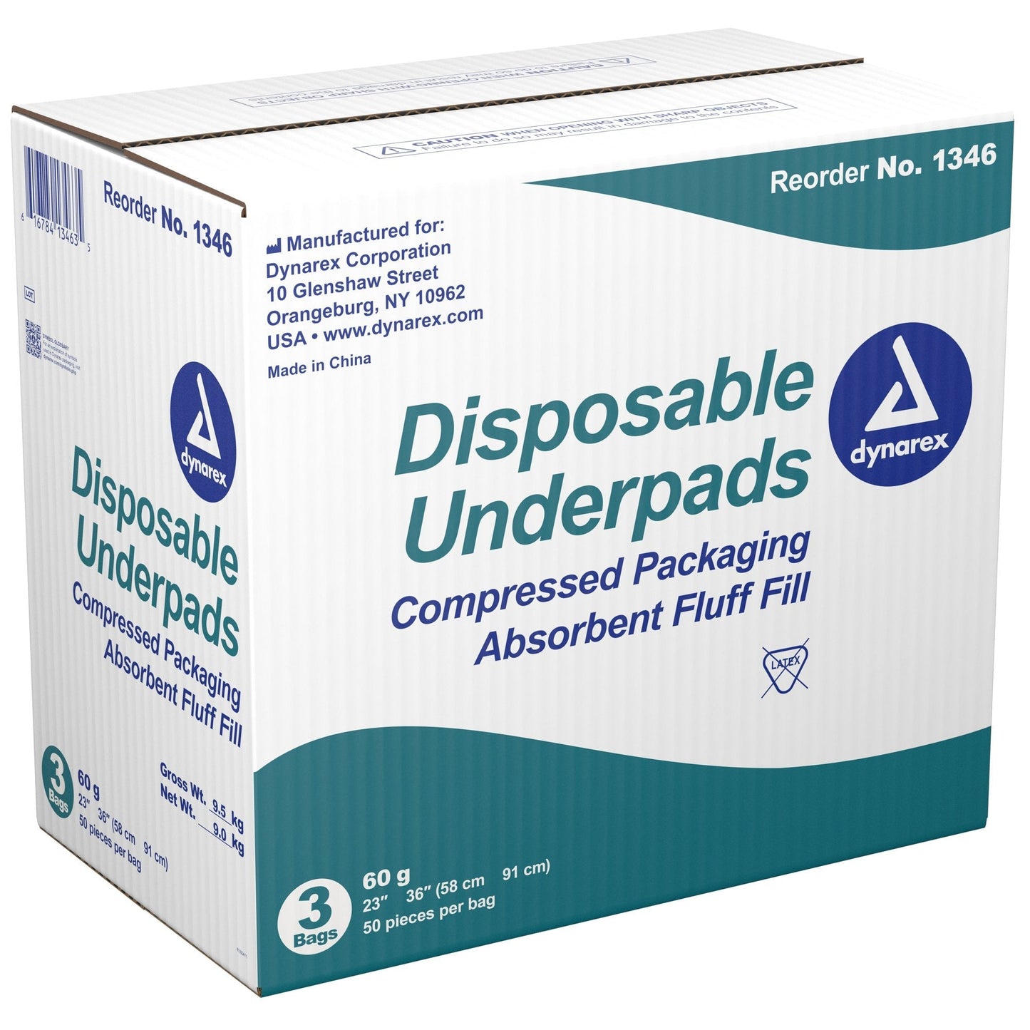 Dynarex® Absorbent Fluff Fill Underpad, 23 x 36 In., 150 ct.