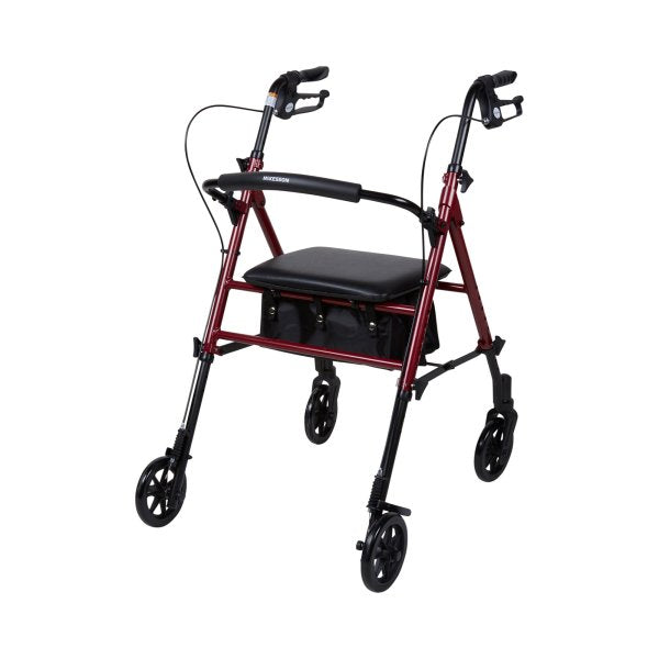 McKesson Four-Wheel Adjustable Height Foldable Rollator