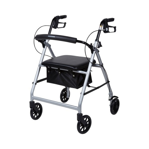 McKesson Folding Lightweight 4-Wheel Rollator, 300 lb. Capacity