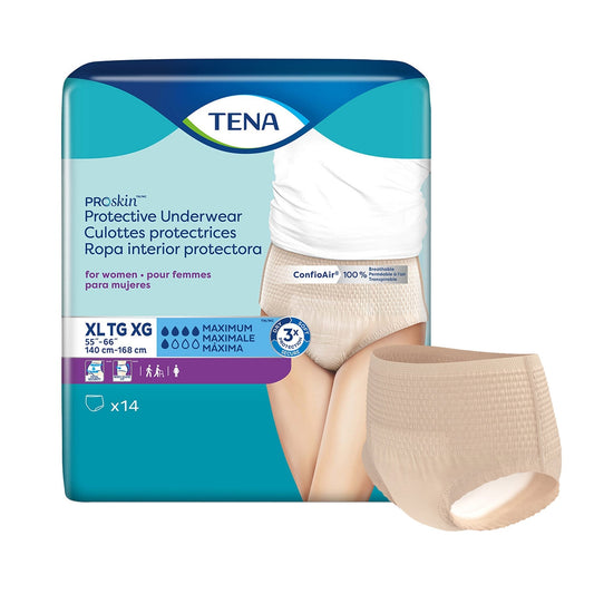 Female Adult Absorbent Underwear TENA® ProSkin™ Protective Pull On with Tear Away Seams X-Large Disposable Moderate Absorbency