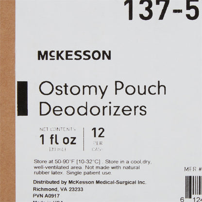 McKesson Ostomy Appliance Deodorant Dropper Bottle, 12 ct