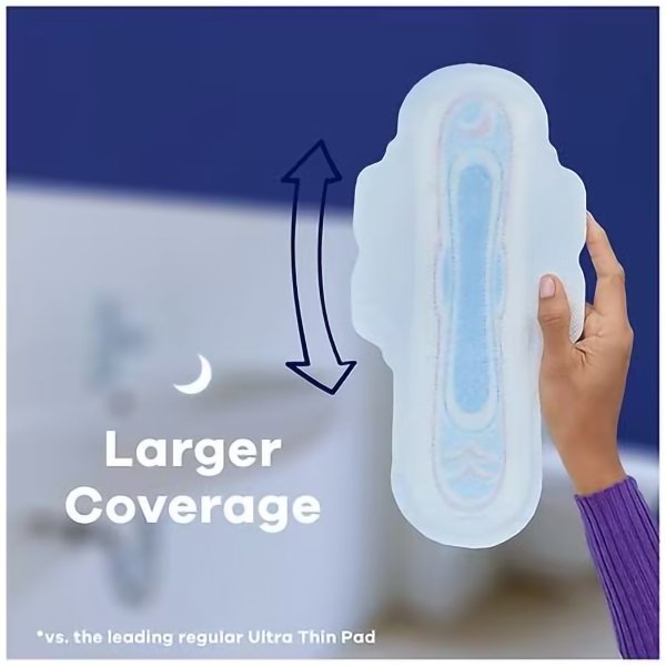 Always Ultra Thin Overnight Maxi Pad With Wings, Size 4