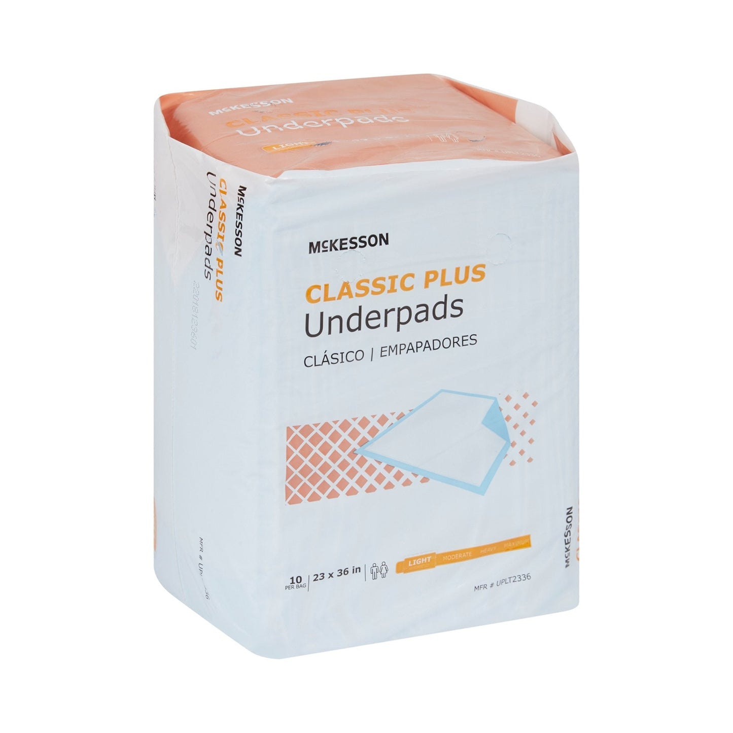 McKesson Classic Light Absorbency Underpad, 23 x 36 ", 10 ct