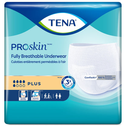 TENA® ProSkin™ Plus Fully Breathable Absorbent Underwear, Medium, 20 ct