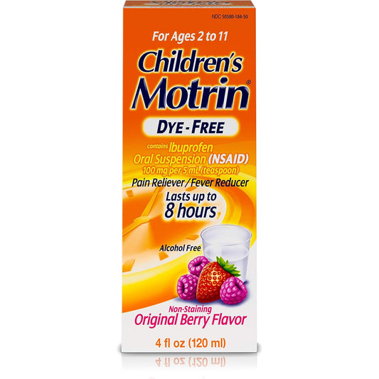 Children's Motrin Ibuprofen Pain Relief, Berry Flavor, 4 oz.