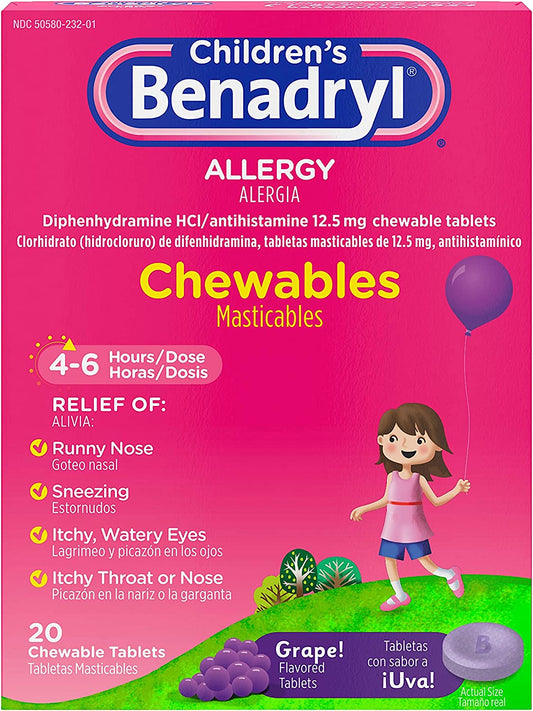 Children's Benadryl® Diphenhydramine Children's Allergy Relief, 20 ct