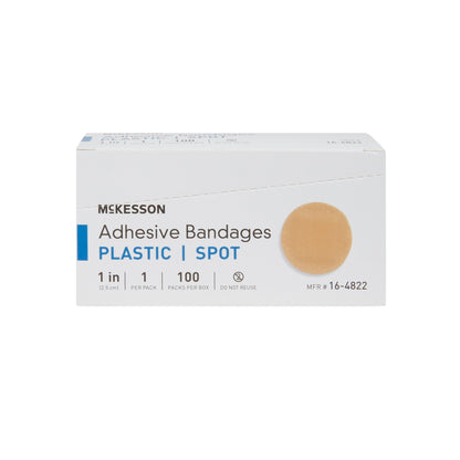 McKesson Round Tan Adhesive Spot Bandage, 1 Inch, 100 ct