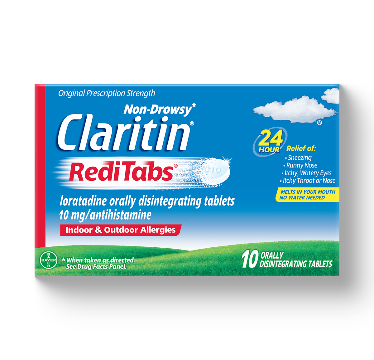 Claritin 24 HR Allergy Relief RediTabs, Loratadine, 10 mg.