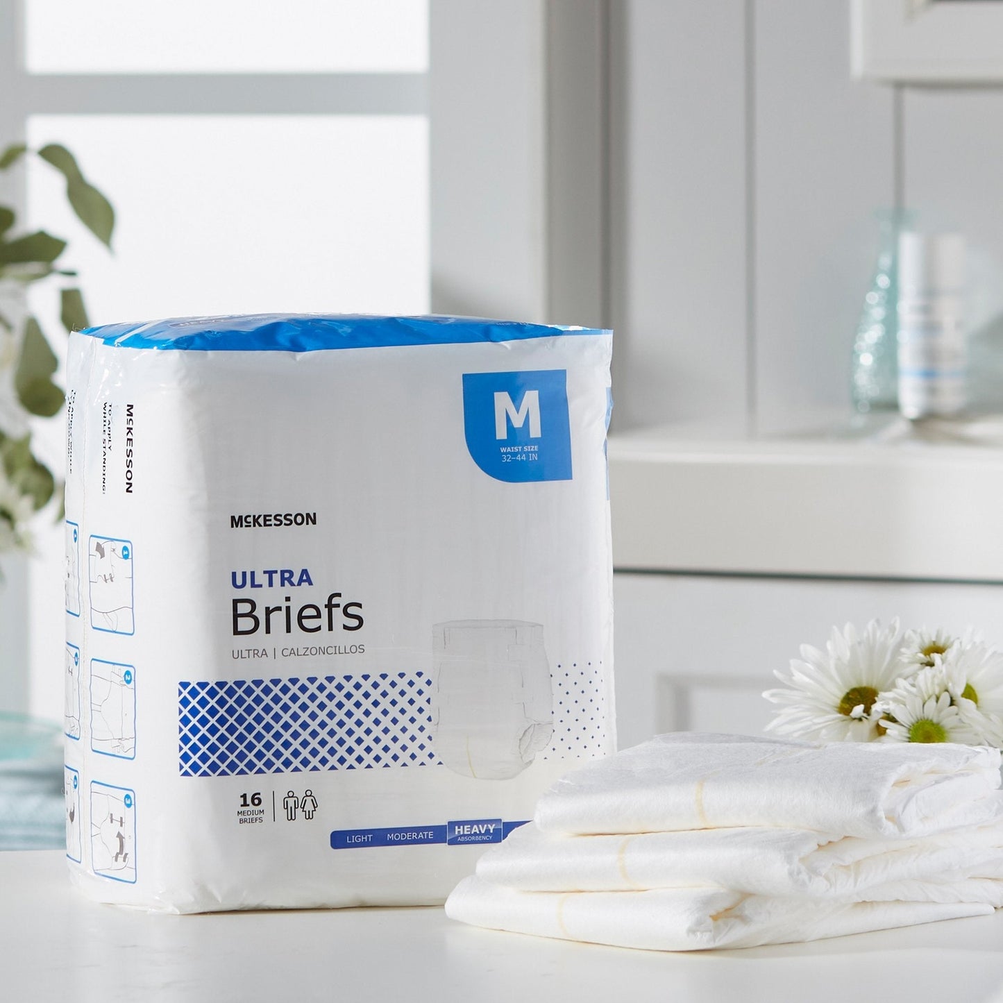 McKesson Ultra Heavy Absorbency Incontinence Brief, Medium, 16 ct