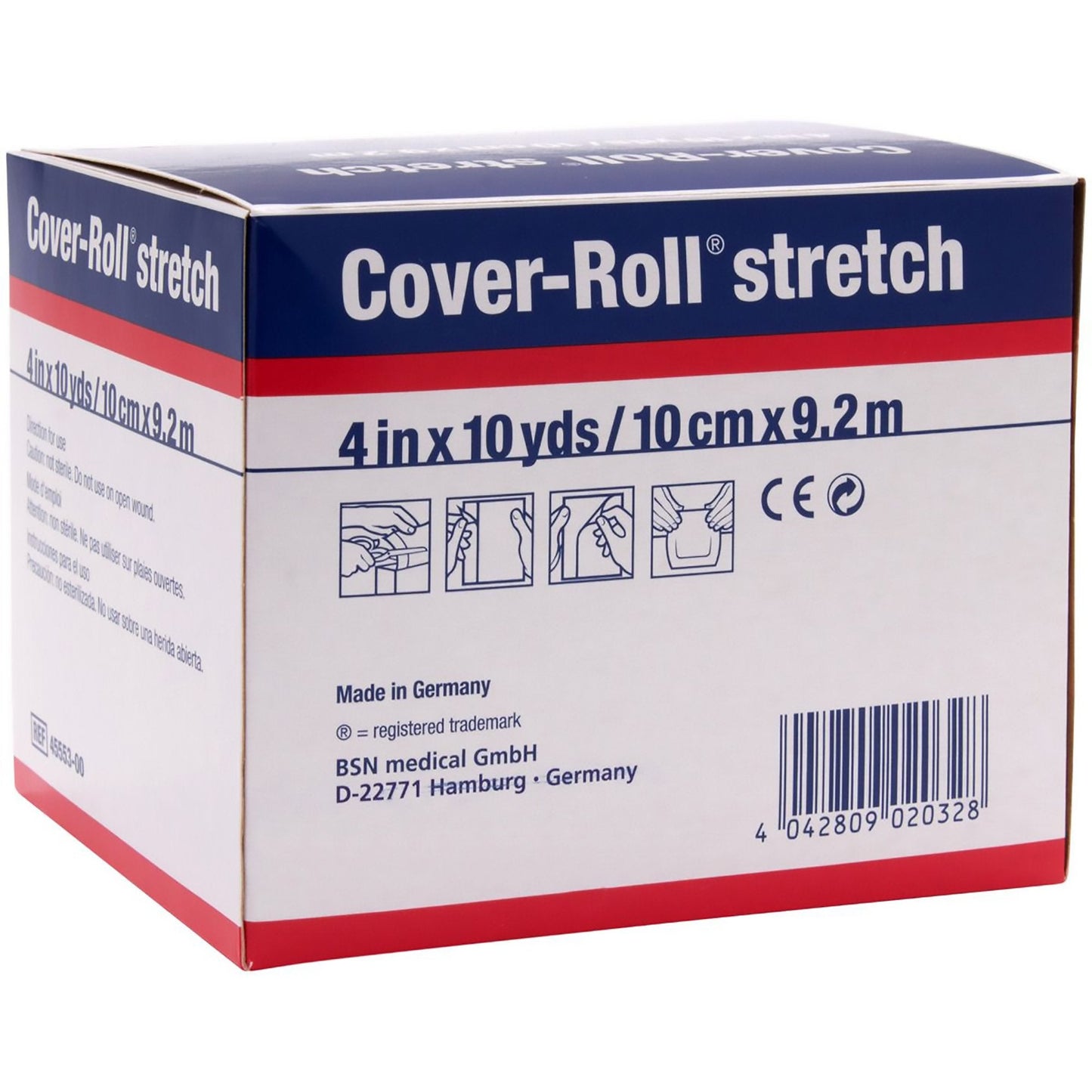 Cover-Roll® Stretch Nonwoven Polyester Dressing Retention Tape, 4 " x 10 Yard, White