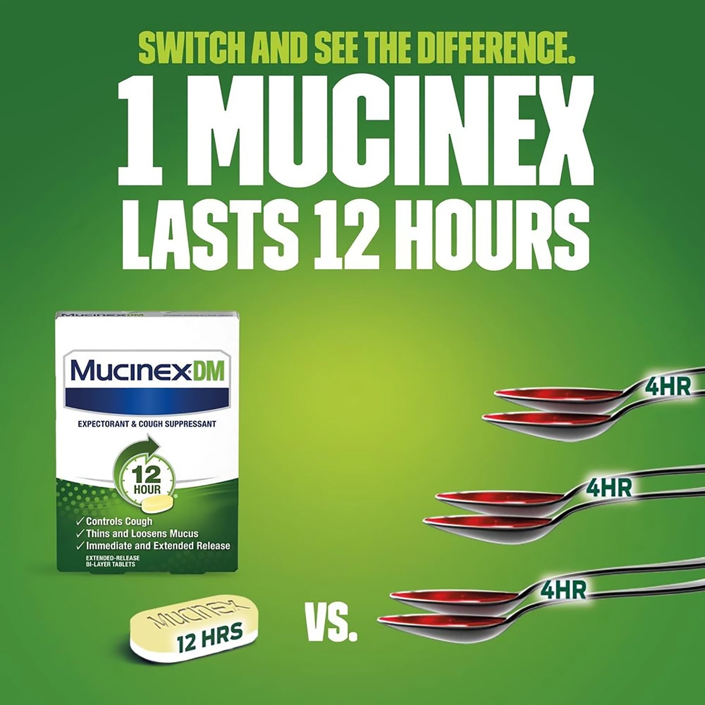 Mucinex® DM 12 HR Expectorant & Cough Suppressant XR Tablets, 40 ct