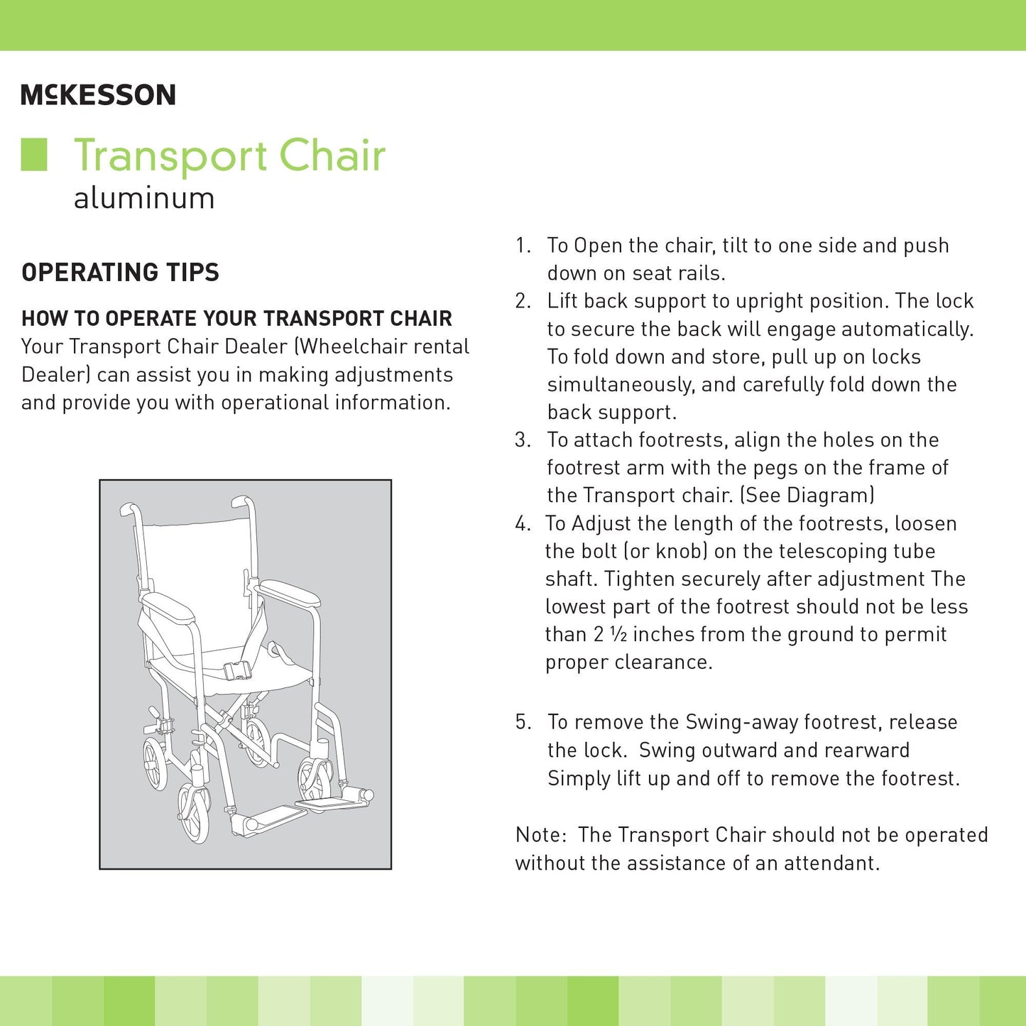 McKesson Transport Chair, Black