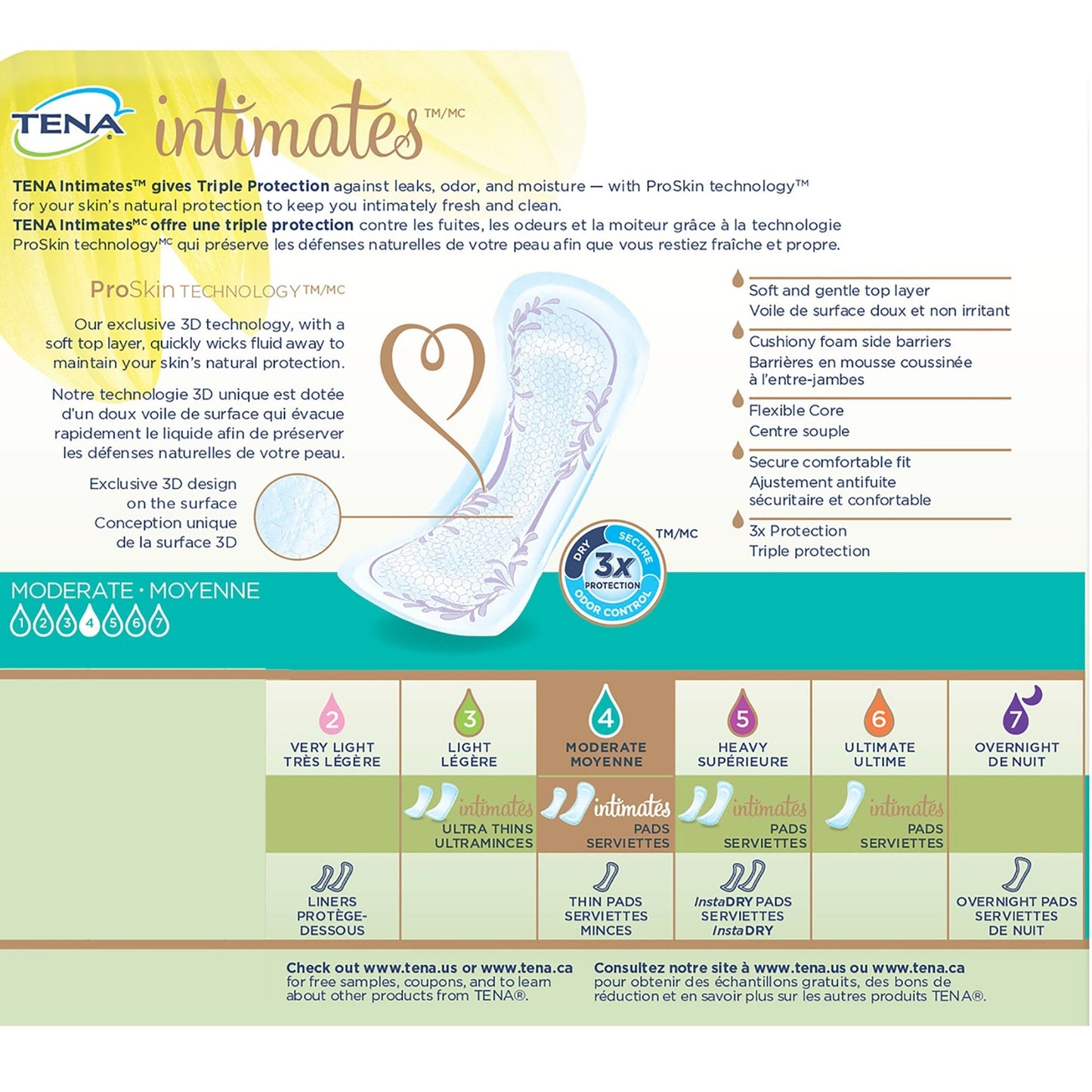 Tena® Intimates™ Moderate Long Bladder Control Pad, 12" Length, 60 ct