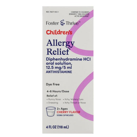 Foster & Thrive Children's Allergy Relief Liquid, 12.5 mg, 4 oz.