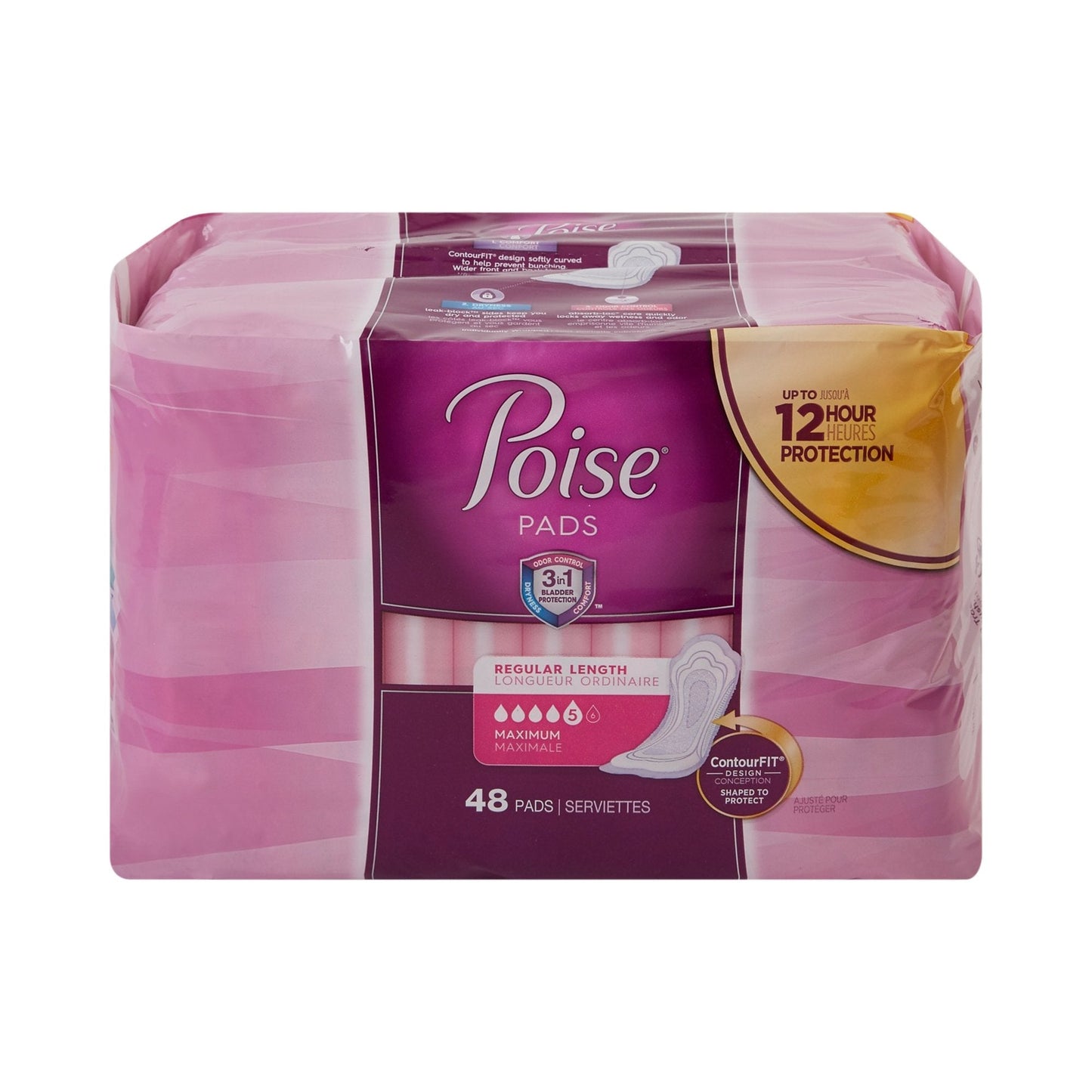 Poise® Maximum Bladder Control Pad, 12.9 Inch Length, 48 ct