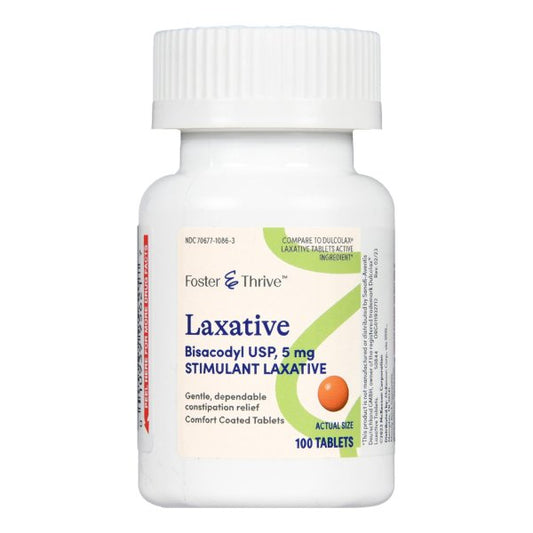 Foster & Thrive Bisacodyl Laxative Tablets, 5 mg, 100 ct