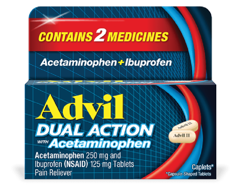 Advil® Dual Action Ibuprofen + Acetaminophen Pain Relief Caplets, 18 ct.