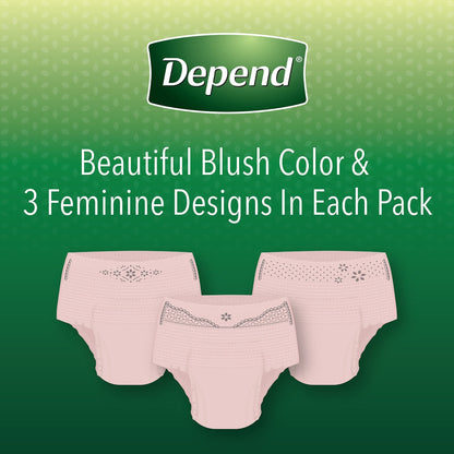 Depend FIT-FLEX Absorbent Underwear, Women's, Tan, Small, 24" to 30" Waist/Hip, 19 ct