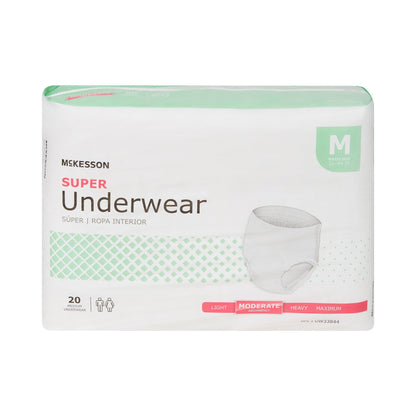 McKesson Super Moderate Absorbent Underwear, Medium, 20 ct