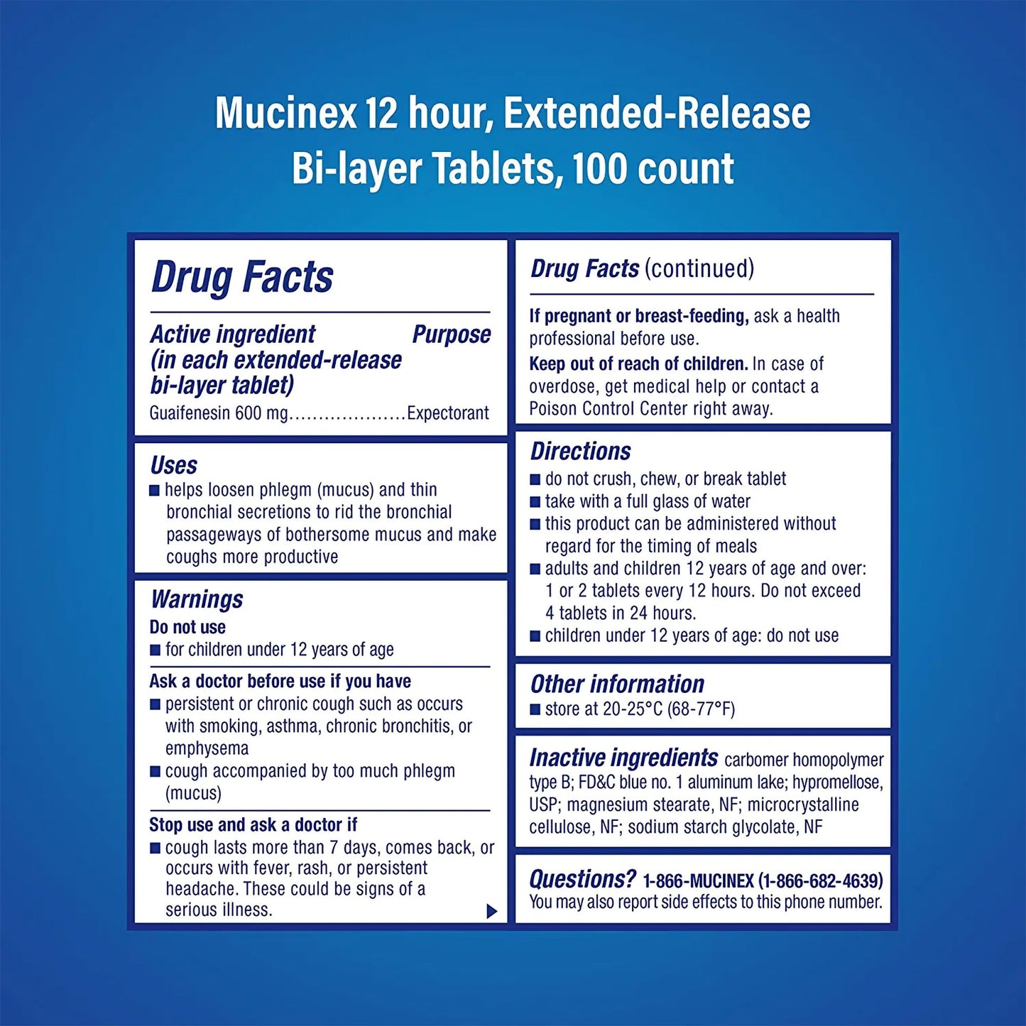 Mucinex 12-HR Chest Congestion Expectorant Extended Release Tablets